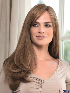 Günstige Monofilament Human Perücken UK mit Pony Straight Style