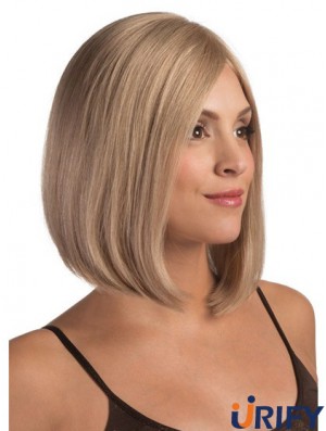Spitze vorne Kinn Länge gerade blonde blonde modische Bob Perücken