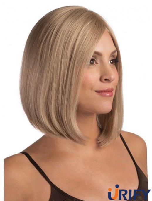 Spitze vorne Kinn Länge gerade blonde blonde modische Bob Perücken