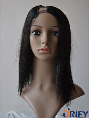 14 Zoll Lace Front Straight Black Ideale U-Teil Perücken