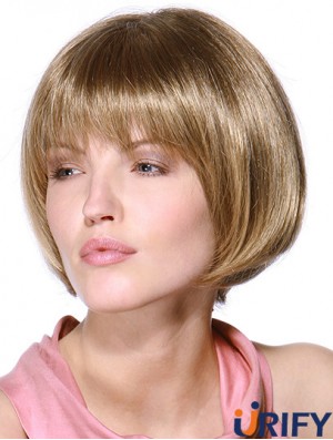 Layered Bob 100% handgebundene blonde Farbe Straight Style Chin Länge