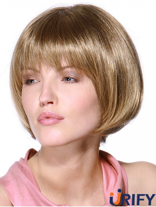 Layered Bob 100% handgebundene blonde Farbe Straight Style Chin Länge