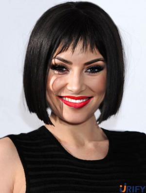 10 Zoll Frisuren Schwarz Kinn Länge Gerade Bobs  Perücken