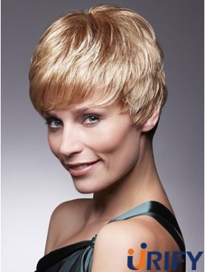 Kurze Blonde Perücke Mit Capless Remy Cropped Length Boycuts