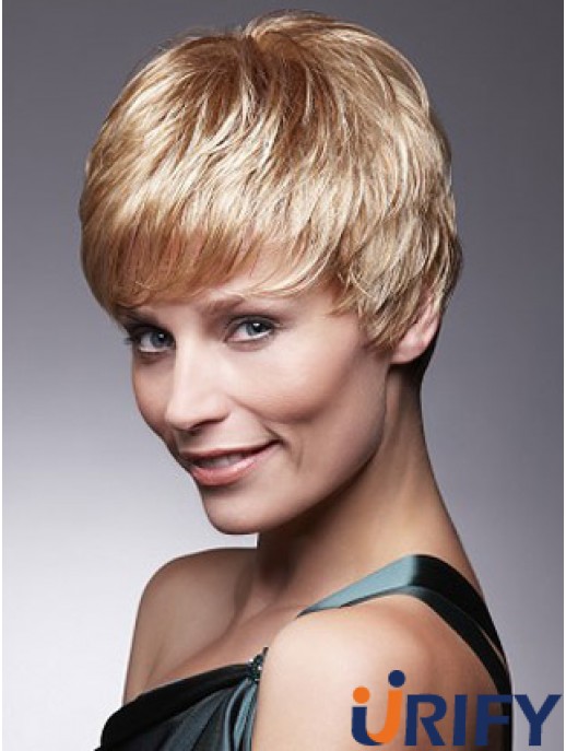 Kurze Blonde Perücke Mit Capless Remy Cropped Length Boycuts