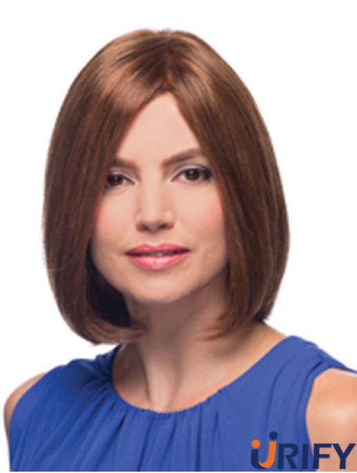 Kinnlänge Auburn Bobs Straight Günstige Monofilament Human Perücken