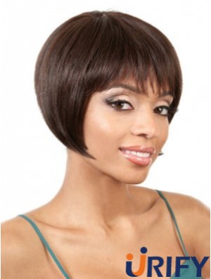 Capless Straight Bobs Kinnlänge 8 Zoll Wunderschöne Echthaar Perücken
