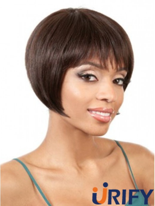 Capless Straight Bobs Kinnlänge 8 Zoll Wunderschöne Echthaar Perücken