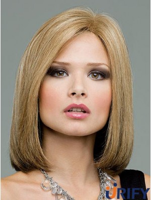 Spitze vorne schulterlang gerade gerade blonde große Bob Perücken