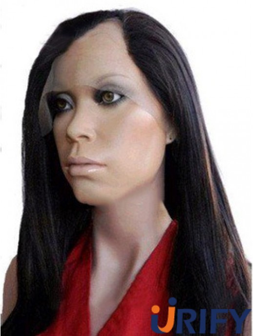 18 Zoll Lace Front Straight Black Unglaubliche U-Teil Perücken