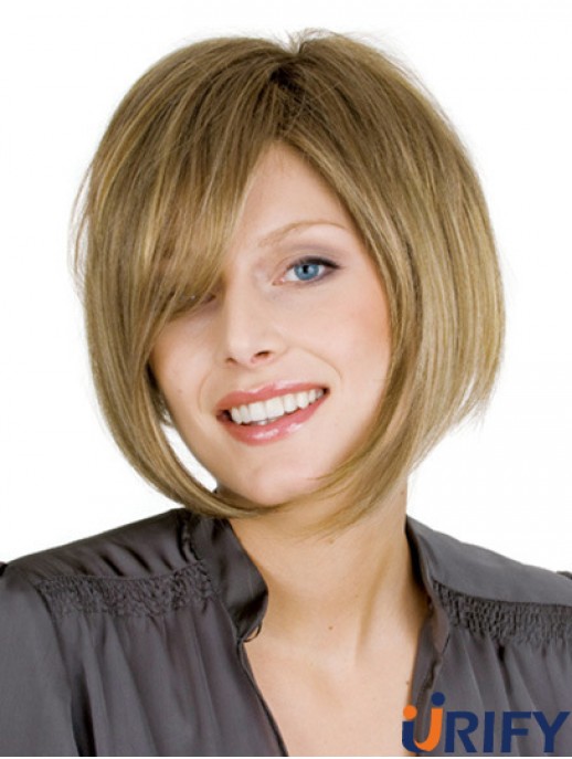 Kinnlänge Blond Moderne 10 Zoll gewellte Bob Perücken