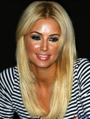 Paris Hilton Perücke 100% handgebunden Remy Human Blonde Farbe