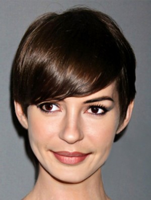 Brown Cropped Straight Boycuts Lace Front 6 Zoll  Perücken