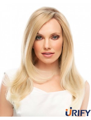 18 Zoll Blonde Long Layered Straight Designed Lace Perücken