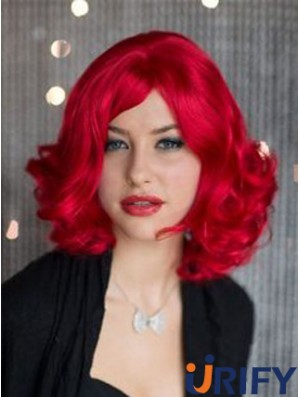 Capless Wavy Without Bangs Schulterlange 14 Zoll Mode Echthaar Perücken