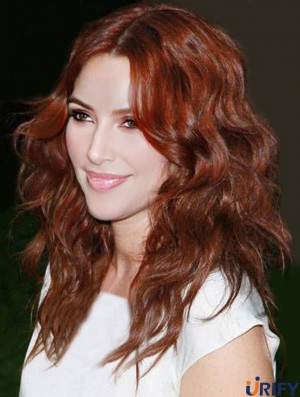 Ohne Pony Langes Kupfer Wellig 16 Zoll Wunderschönes Menschenhaar Drew Barrymore Perücken