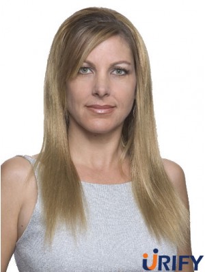Gerade 100% handgebundene blonde neue lange Perücken