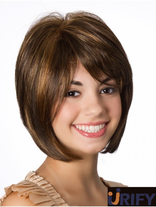Spitze vorne gerade 10 Zoll Brown Bob Frisuren