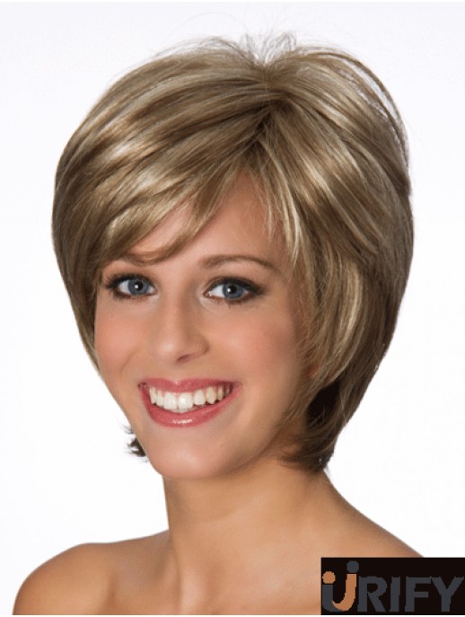 Layered Wavy Blonde 8 Zoll echte menschliche Perücken