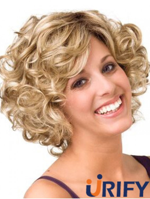 Curly Blonde Layered 10 Zoll Kaufen Sie Echthaar Perücken