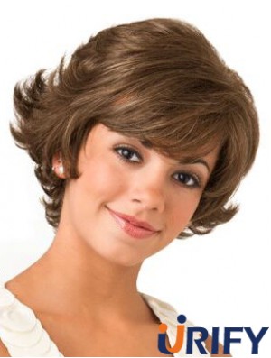 Lace Front Wellige 8 Zoll Brown Bob Perücken für Frauen