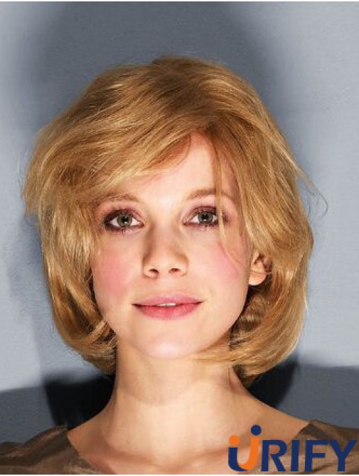 10  inchWavy Brown Remy Echthaar Kinnlänge 100% handgebundene Bob Perücken zum Verkauf