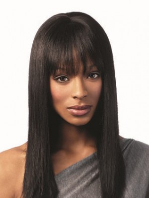 Afroamerikaner Frisuren mit Pony Remy Human Black Farbe
