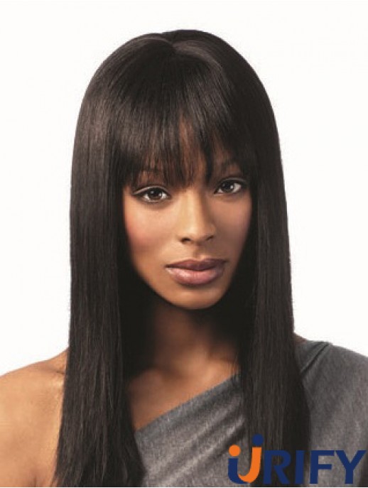Afroamerikaner Frisuren mit Pony Remy Human Black Farbe