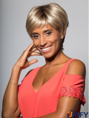 Beste kurze gerade blonde Boycuts Afroamerikaner Perücken