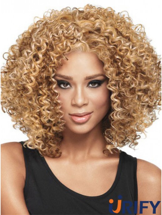 Afrikanische Frisur Mit Capless Kinky Style Blonde Farbe Schulterlänge