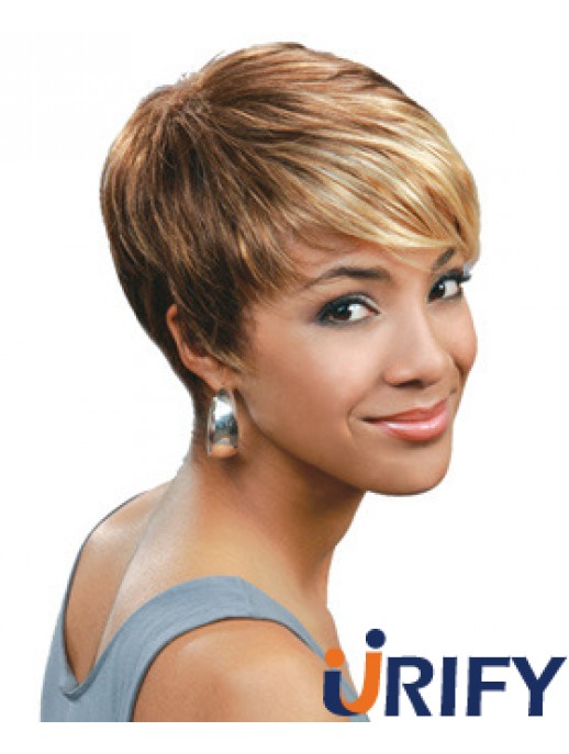 Blonde Boycuts Cropped Straight Capless Großhandel African Women Perücke