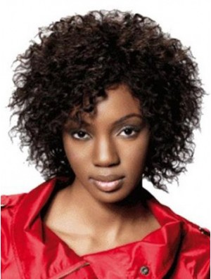 Kinnlänge Brown Kinky Classic Fashion Afroamerikaner Perücken