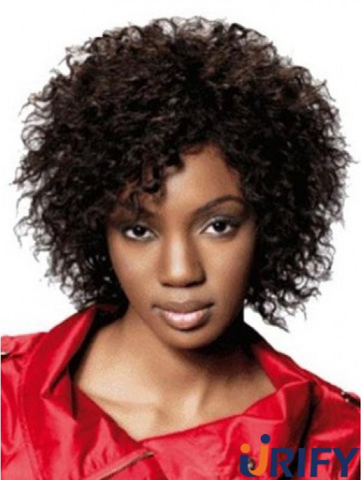 Kinnlänge Brown Kinky Classic Fashion Afroamerikaner Perücken