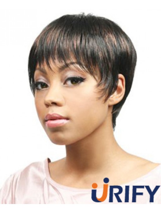 Afrikanische Haarperücken Boycuts verkürzte Länge gerade Art mit Capless