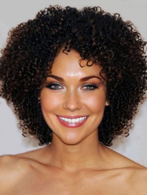 Kurze Echthaarperücken für afroamerikanische Frauen mit Spitzenfront