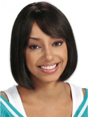 Kurzes Haar Perücken Afroamerikaner Straight Style Kinn Länge