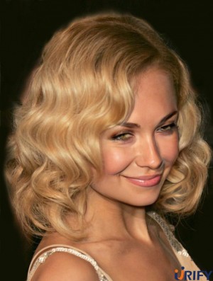  Perücke Welliger Stil Schulter Stil Blonde Farbe