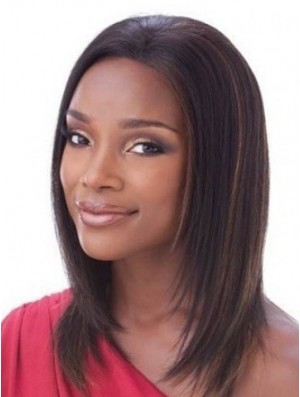 Ohne Pony Beste Straight Auburn Schulterlange Echthaar Lace Front Perücken