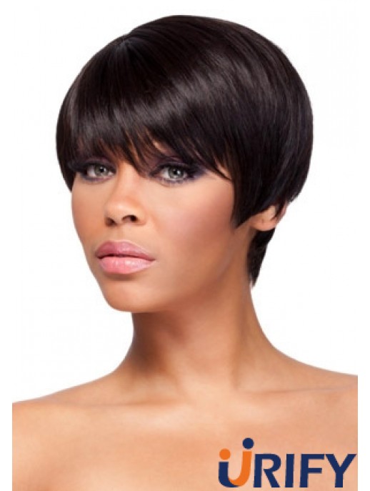 Cropped Auburn Straight Boycuts Wunderschöne Afroamerikaner Perücken