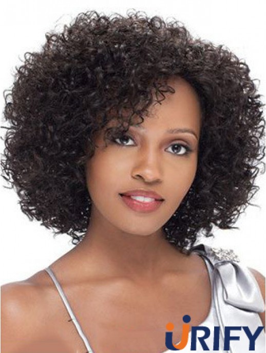 Brasilianische Short Lacr Front Black Kinky Curly Lace Front Perücken