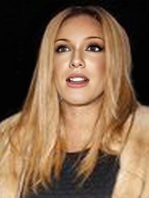 Ohne Pony gerade blonde 18 Zoll moderne  Perücken