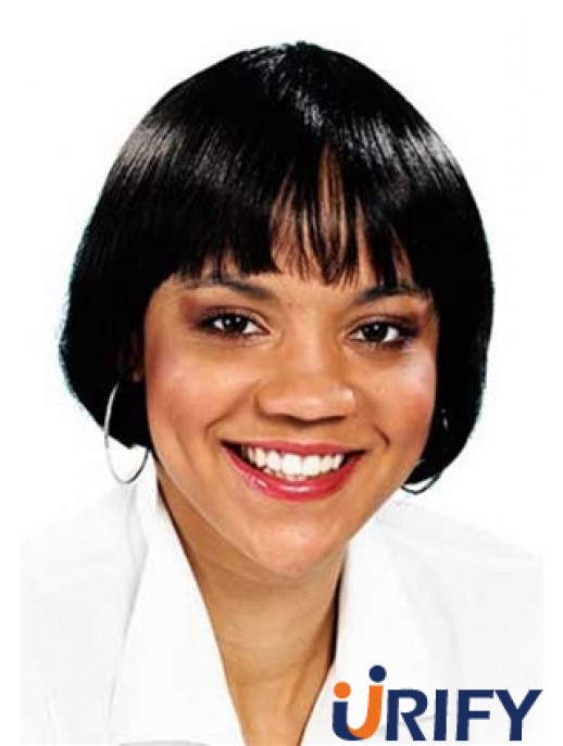 Kurze schwarze gerade Bobs New African American Perücken