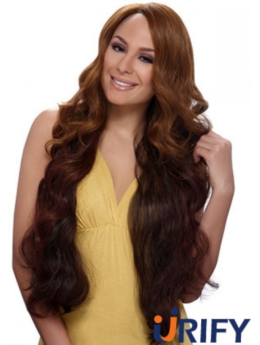Kaufen Sie Afroamerikaner Perücken online mit synthetischen Auburn Farbe Wavy Style