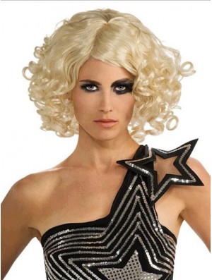 12 Zoll unglaubliche Kinnlänge Curly Bobs Lady Gaga Perücken