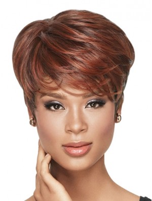 Cropped Red Wavy Boycuts Ideale Afroamerikanerperücken