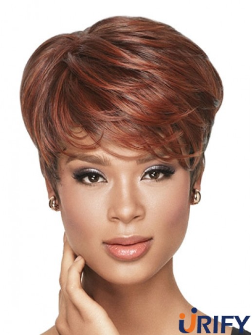 Cropped Red Wavy Boycuts Ideale Afroamerikanerperücken