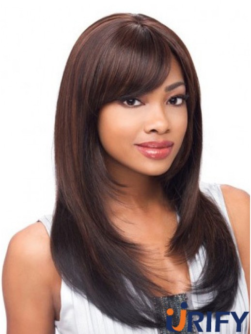 Yaki Layered Long Auburn Günstige Lace Front Perücken
