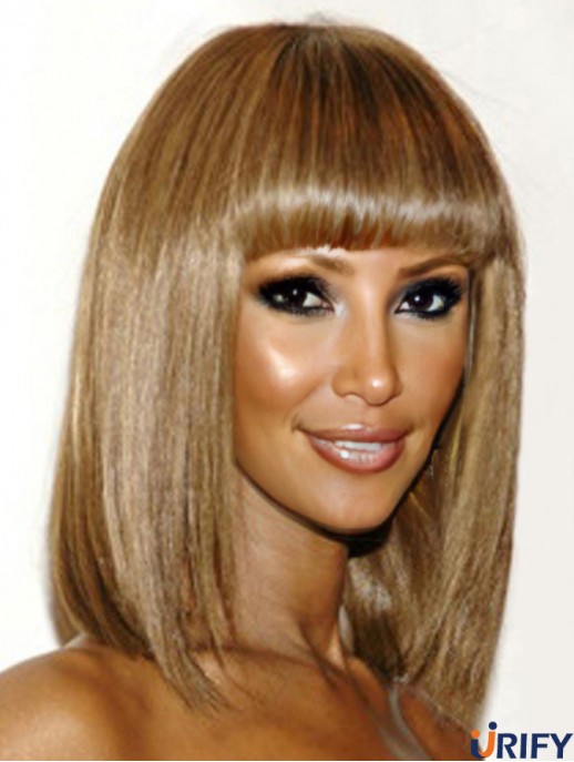 Schulterlange Yaki Capless Blonde 12 Zoll Rabatt Iman Perücken