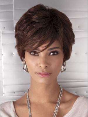 Cropped Auburn Wavy Layered Günstigste Afroamerikaner Perücken