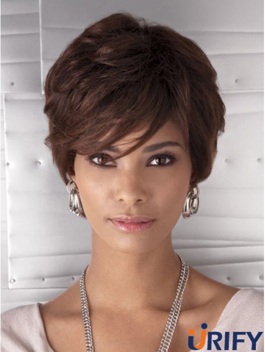Cropped Auburn Wavy Layered Günstigste Afroamerikaner Perücken